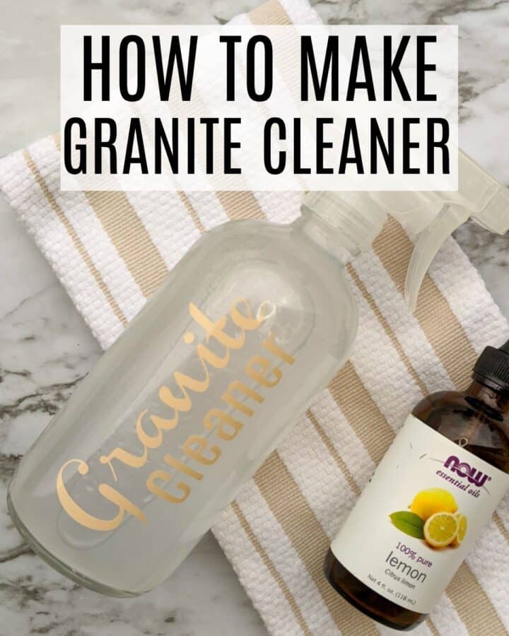 granite cleaner sitting on a countertop with the words how to make granite cleaner