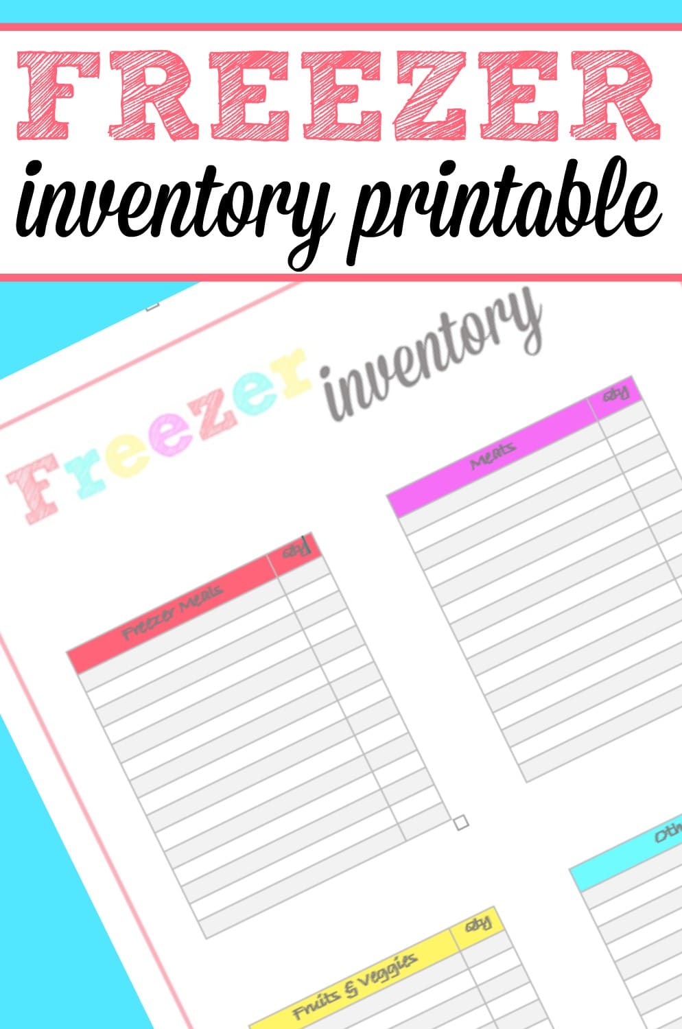 Freezer Inventory Printable - Frugally Blonde